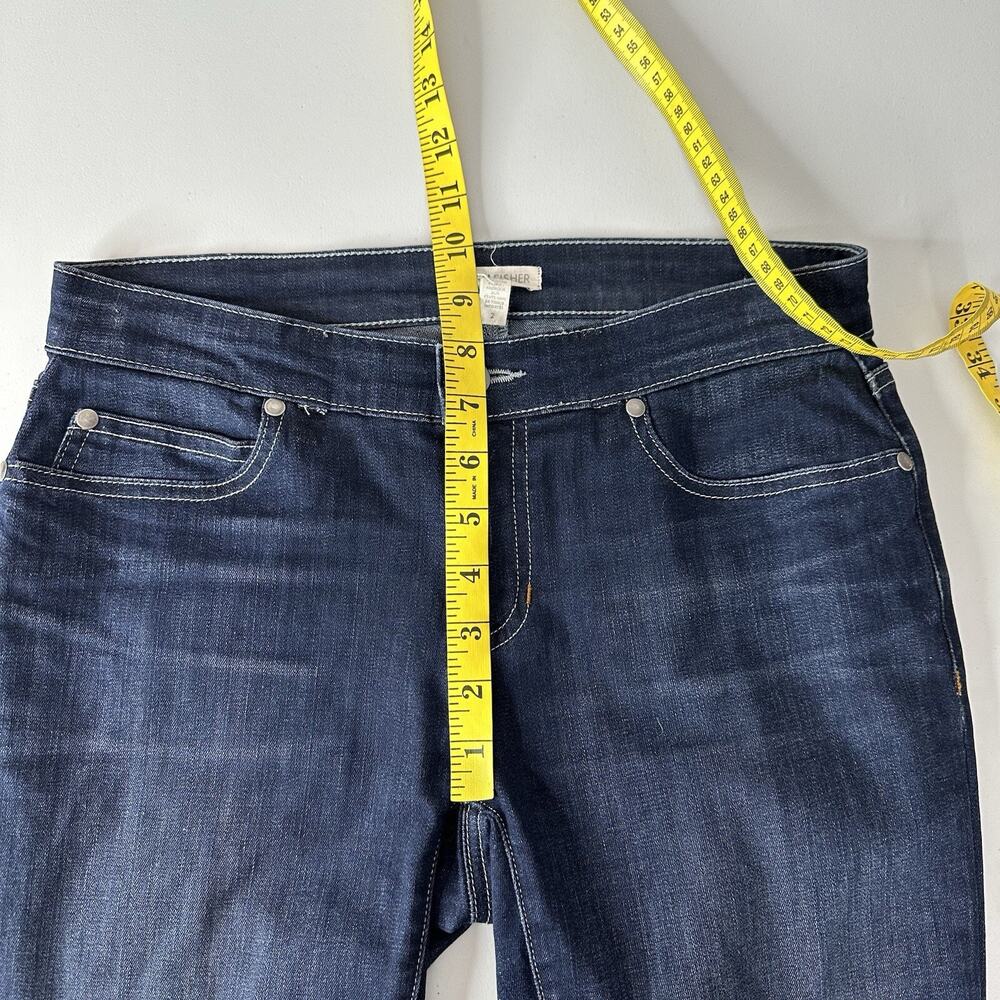 Eileen Fisher Jeans Womens 2 Dark Wash Straight Stretch Frayed hem Midrise‎ - Picture 11 of 14